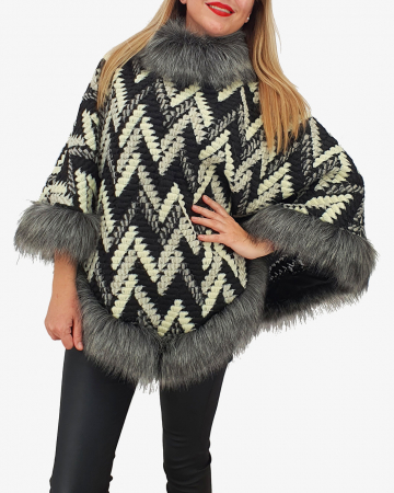 Poncho din lana cu blana 10 [0]