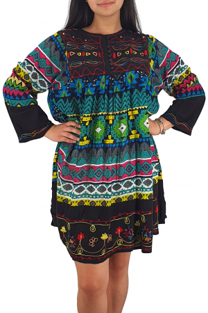 Rochie/Bluza brodata cu imprimeu floral Oana 12 [1]