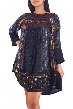 Rochie/Bluza brodata cu imprimeu floral Oana 13 [2]