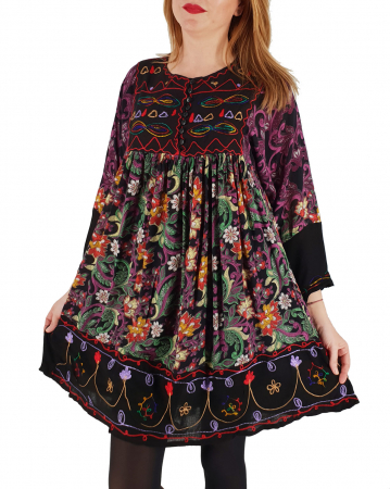 Rochie/Bluza brodata cu imprimeu floral Oana 3 [0]