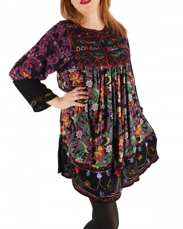 Rochie/Bluza brodata cu imprimeu floral Oana 3 [3]