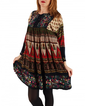 Rochie/Bluza brodata cu imprimeu floral Oana 4 [0]