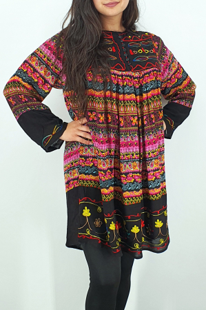 Rochie/Bluza brodata cu imprimeu floral Oana 9 [3]