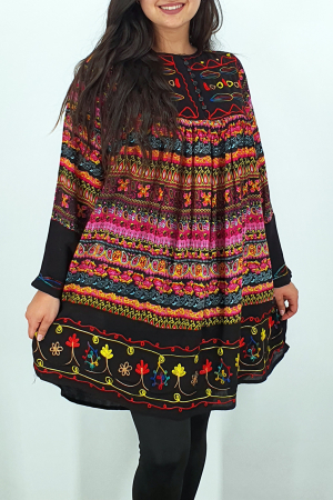 Rochie/Bluza brodata cu imprimeu floral Oana 9 [0]