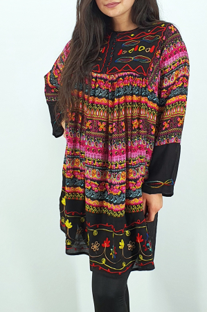 Rochie/Bluza brodata cu imprimeu floral Oana 9 [2]