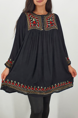 Rochie/Bluza brodata cu imprimeu floral Oana 7 [0]