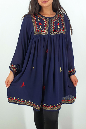 Rochie/Bluza brodata cu imprimeu floral Oana 8 [0]