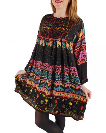 Rochie/Bluza brodata cu imprimeu floral Oana 2 [1]