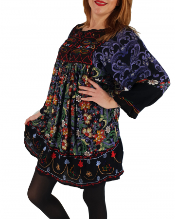 Rochie/Bluza brodata cu imprimeu floral Oana [1]