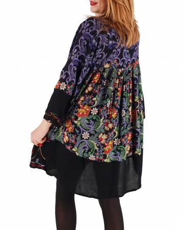 Rochie/Bluza brodata cu imprimeu floral Oana [3]