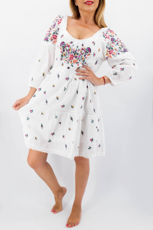 Rochii traditionale - Rochie cu motive florale  Doinita