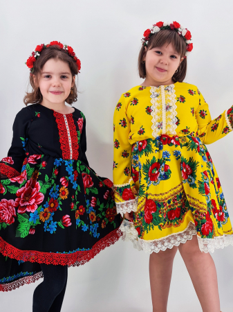 Rochita cu tematica florala de la 10 ani la 14 ani - Negru [1]