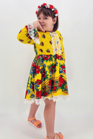 Rochita cu tematica florala de la 10 ani la 14 ani - Galben [2]