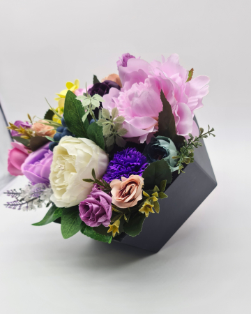 Set cadou – Trandafiri de sapun – cutie hexagon – negru! [2]