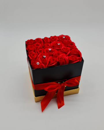 Set cadou - Trandafiri sapun - Cutie patrata! [0]