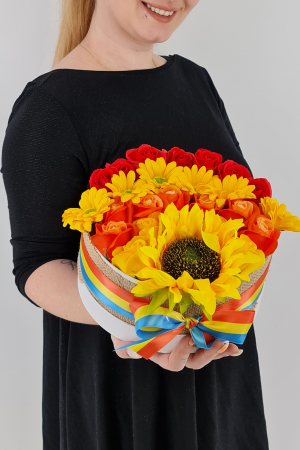 Set cadou – Trandafiri sapun – Cutie rotunda – floarea soarelui 2! [2]