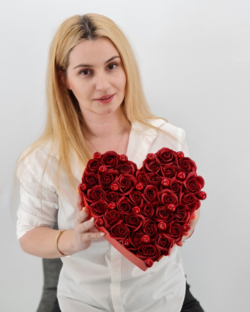 Set cadou - Trandafiri sapun - Inima flori Rosu! [0]