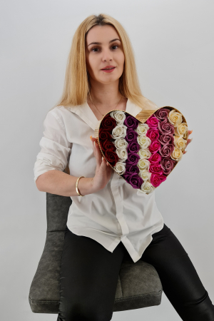 Set cadou - Trandafiri sapun - Inima flori Multicolora! [0]