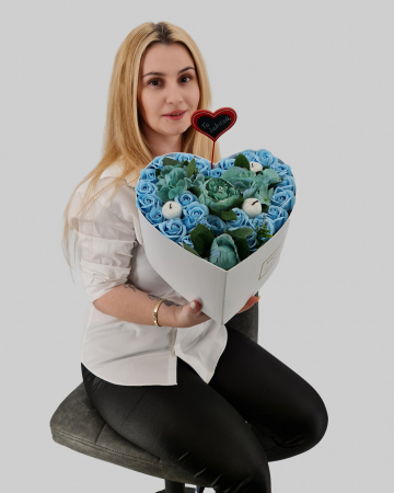 Set cadou – Trandafiri sapun – Inima Turcoaz [0]