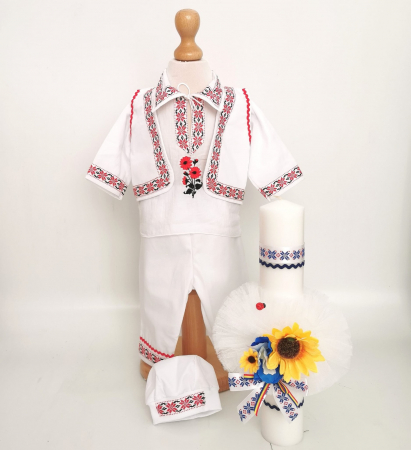 Set Traditional Botez - Set Traditional Botez Baiat - Costumas + Lumanare Adan 3