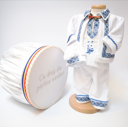 Set Traditional Botez - Set Traditional Botez - Costumas baiat/Cutie trusou albastru