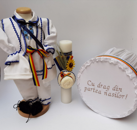 Set Traditional Botez - Set Traditional Botez - Costumas baietel/Cutie pentru trusou/Lumanare 2