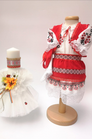 Set Traditional Botez - Set Traditional Botez - Costumas fetita/Lumanare 4