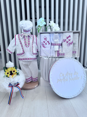 Set Traditional Botez - Costumas+Trusou+Cutie+Lumanare Baiat Adan [2]