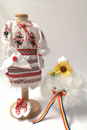 Set Traditional Botez - Set Traditional Botez Fetita - Costumas + Lumanare 5