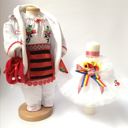 Set Traditional Botez - Set Traditional Botez Fetita - Costumas + Lumanare 2