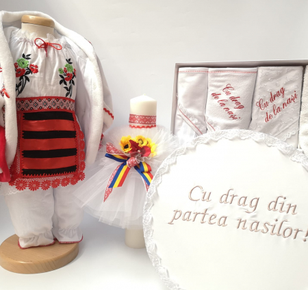Set Traditional Botez - Set Traditional Botez  Fetita - Costumas + Trusou + Cutie + Lumanare 2