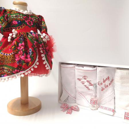 Set Traditional Botez - Set Traditional Botez Fetita - Costumas + Trusou - TUL 2