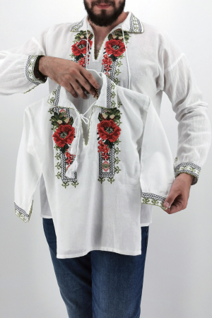 Set Traditional - Camasa Tata / Camasa fiu Trandafir [0]