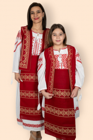 Set Mama / Fiica - Set Traditional Mama / fiica Rochie, vesta si fote Olguta 3