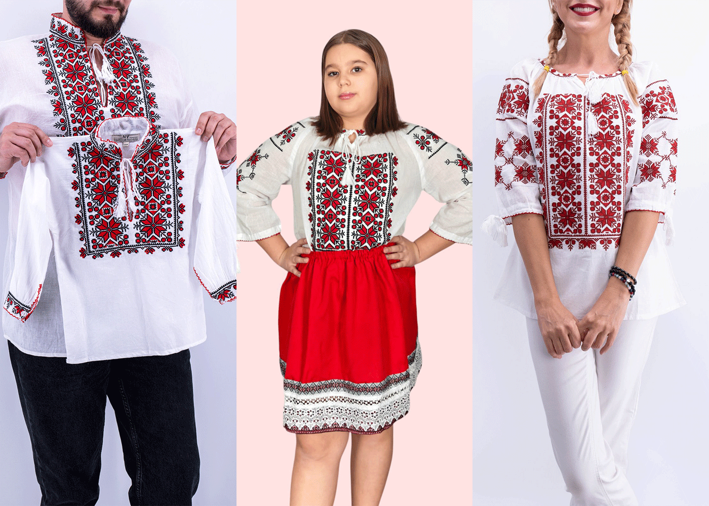 Set - Mama / Tata / fiica / fiu - Set Traditional Mama/Tata/fiica/fiu Iustin