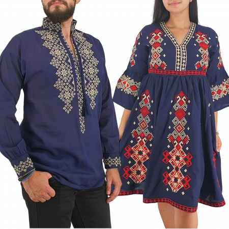 Set Traditional familie - Set Traditional/Rochie Mama/Camasa Tata/Amanda-Dacian 2