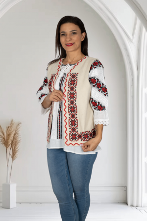 Femei - Vesta brodata cu model traditional Angelica 9