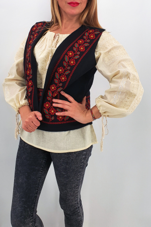 Vesta brodata cu model traditional Narci [2]