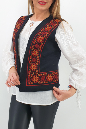 Vesta brodata cu model traditional Narci 2 [0]