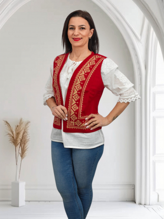 Vesta brodata cu model traditional Olguta [1]