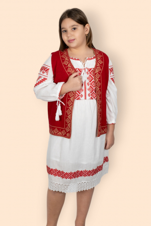 Fetite - Costum Rochie si Vesta traditionala fetite Olguta