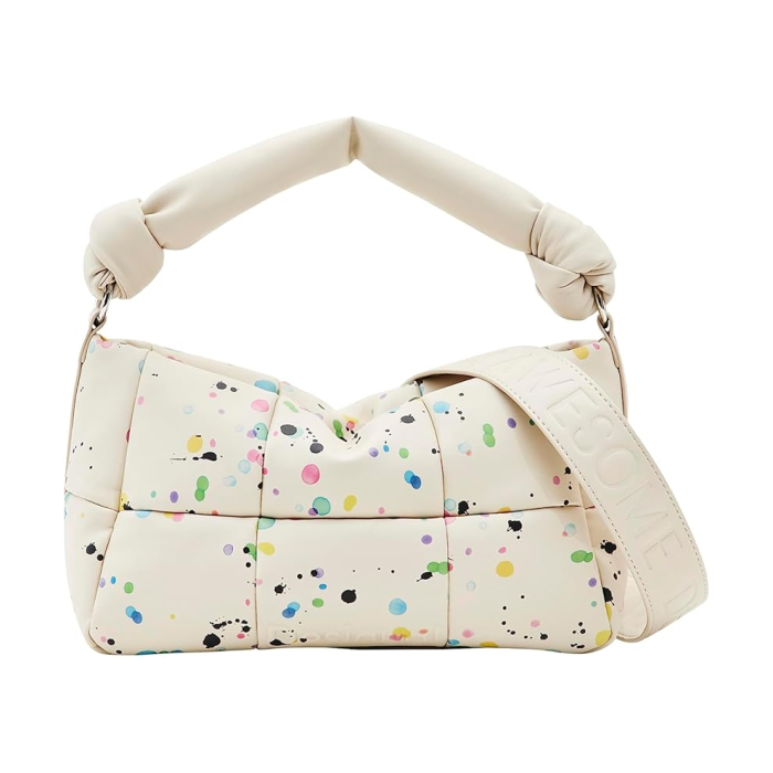 Geanta de mana si umar Desigual, BOLS SPLATTER23 PUFFY REN, Alb [5]