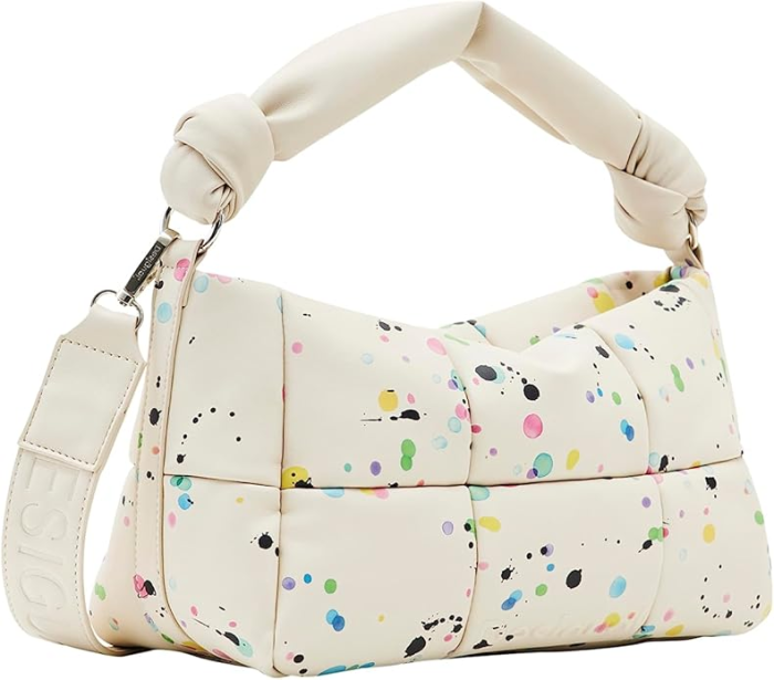 Geanta de mana si umar Desigual, BOLS SPLATTER23 PUFFY REN, Alb [6]