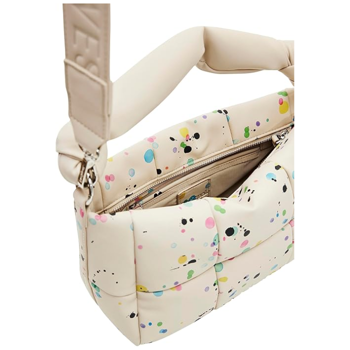 Geanta de mana si umar Desigual, BOLS SPLATTER23 PUFFY REN, Alb [4]