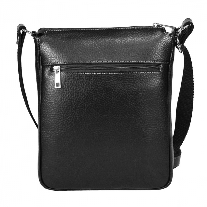 Borseta de barbati din piele naturala moale, model 056, Negru mat [3]