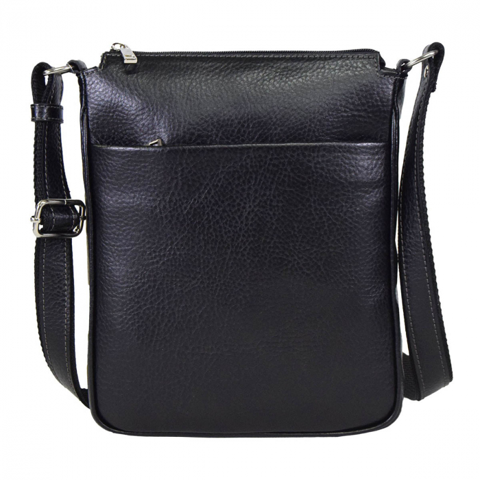 Borseta de barbati din piele naturala moale, model 056, Negru mat [2]