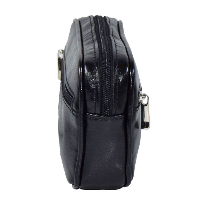 Borseta de barbati din piele naturala fina, model 015 de mana, Negru [3]