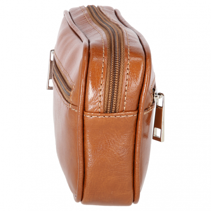 Borseta de barbati din piele naturala, model 015 de mana, Maro tabac [3]