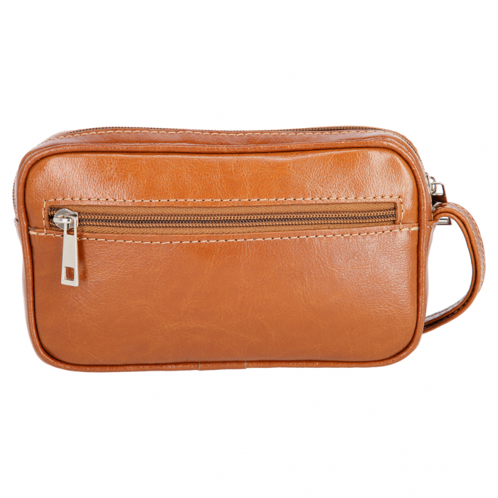 Borseta de barbati din piele naturala, model 015 de mana, Maro tabac [4]