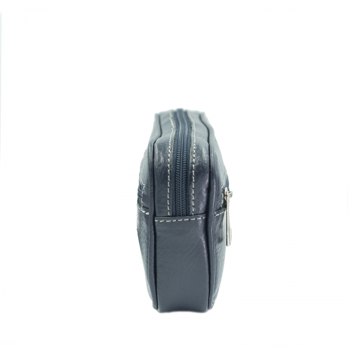 Borseta de barbati din piele naturala moale, model 015 de mana, Bleumarin mat [4]